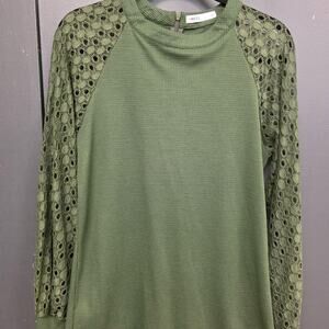 MIHOLL OLIVE GREEN TOP MEDIUM 066